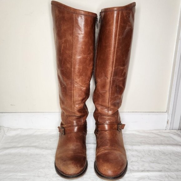 Hinge brown leather riding boots - Picture 3 of 5